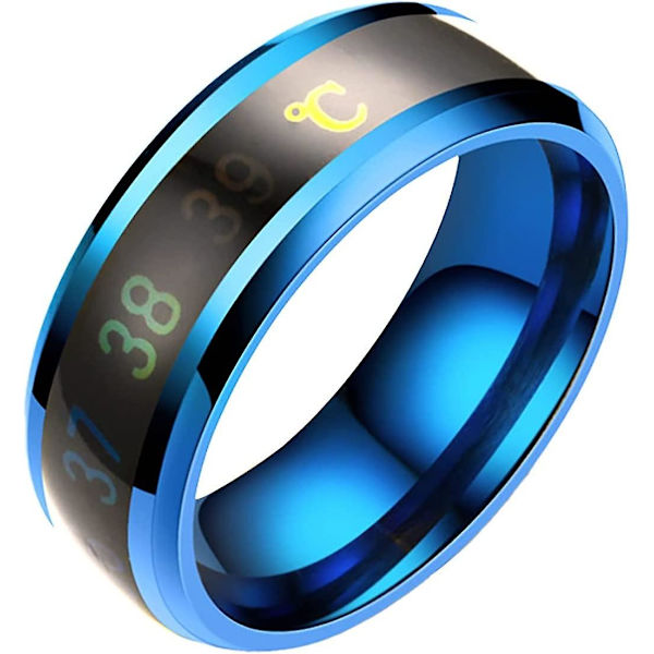 Hjerte humør ringer for jenter titan farge temperatur par ring stål rustfritt stål temperatur kropp ring stål smart endre temperatur vanlige ringer (bl