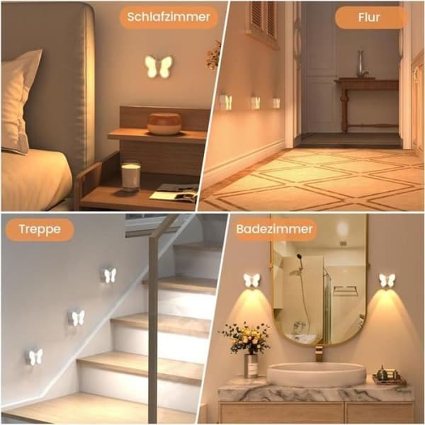 LED Nattlampa / Nattlampa - 2-pack - Rörelsesensor - 2 timmars uppladdningsbart batteri - 3000K/6000K