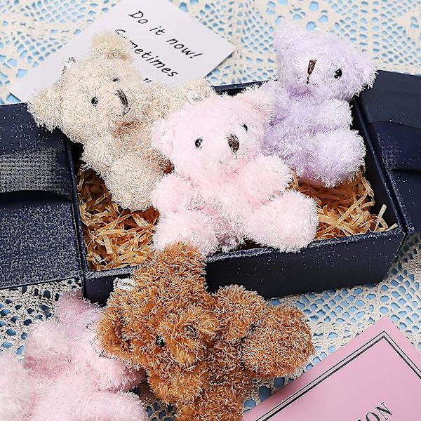 6 stycken Mini Teddybjörn Liten Björnar Bulk 4 tum Plyschdjur Leksak Liten Mjuk Björndock Teddybjörn Brun Aprikos För Babyshower Födelsedag Examen