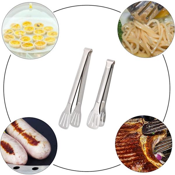 2-pack Köks Tång Set 9-tums & 11-tums, Rostfritt Stål Serveringstänger För Grillning, Matlagning, Sallad, Grilla, Servering Och Stekning