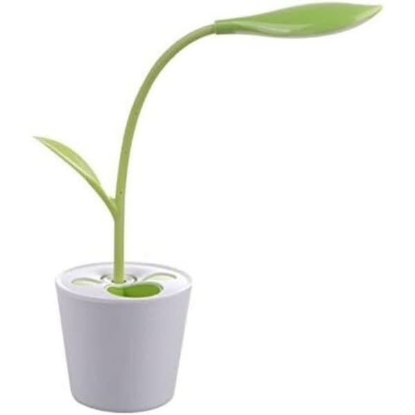 USB LED sengelampe, 3 lystilstande, skrivebordslampe, bordlampe, ideel til læsning, i en original planteform