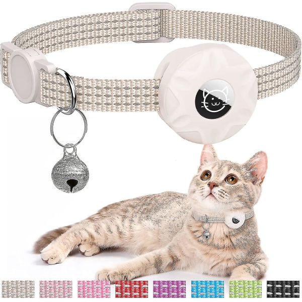 Kissapanta, joka on yhteensopiva Air Tagin, heijastavan kissanpennun Breakaway Air Tag -pantan kanssa White