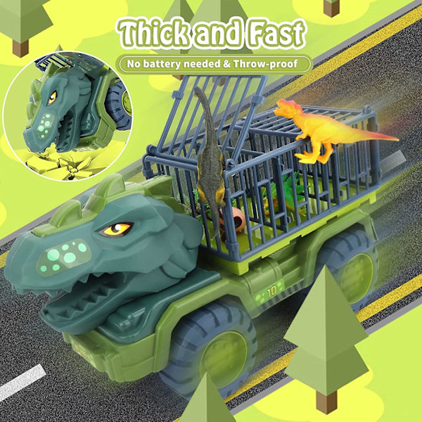 Dinosaurlegetøj til børn 3-5&5-7, store dinosaurtransportvogne med dinosauræg, træ og 3 dinosaurlegetøj til 2 3 4 5 6 7 år gamle drenge og piger, fødselsdagsgave
