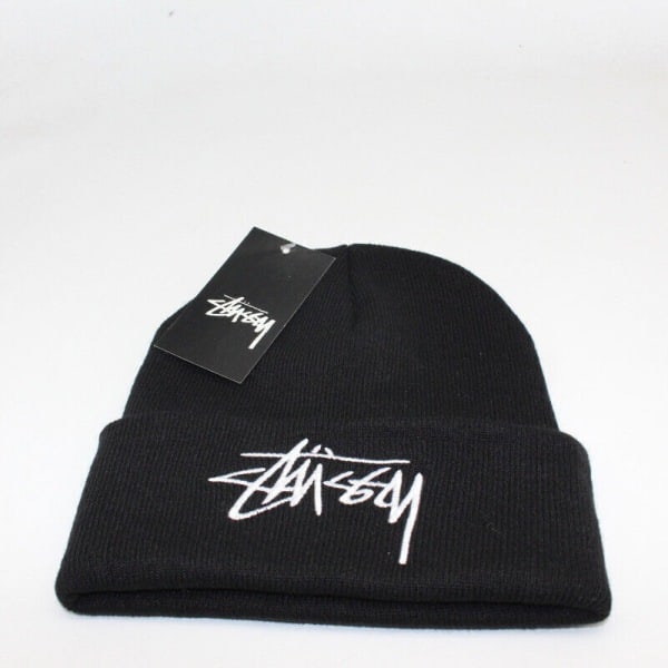 2023 Vinter Stussy Basic Beanie med Manschetter Ny Design Dam Herr Black