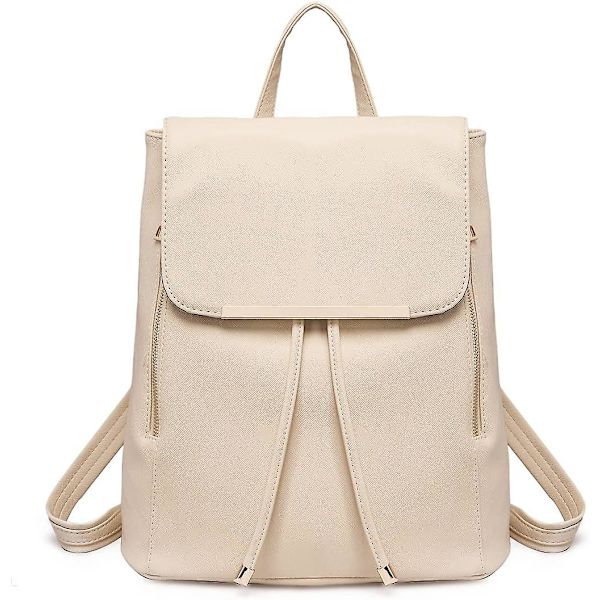 Kvinners Ryggsekker Casual Daypacks Medium Med Snøring Pu Lær Lett big white