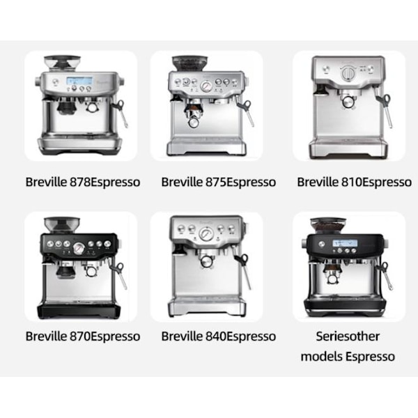 Kahvin annostelu suppilo 54mm Espresso kahvi lisävarusteet Annostusrengas Alumiini Metalli Sage Breville Portafilter Musta Kädet Vapaat Black