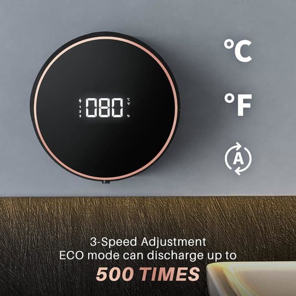 Automatisk sæbedispenser, 300 ml berøringsfri temperaturstyret vægmonteret sæbedispenser til badeværelset