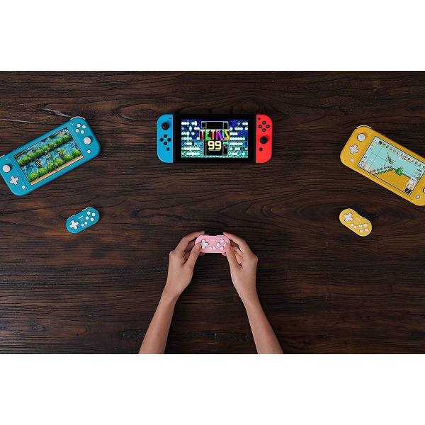 8bitdo Zero 2 Bluetooth-avainperän kokoinen miniohjain Nintendo Switchille, Windowsille, Androidille ja macOS:lle (keltainen painos) - turkoosipainos