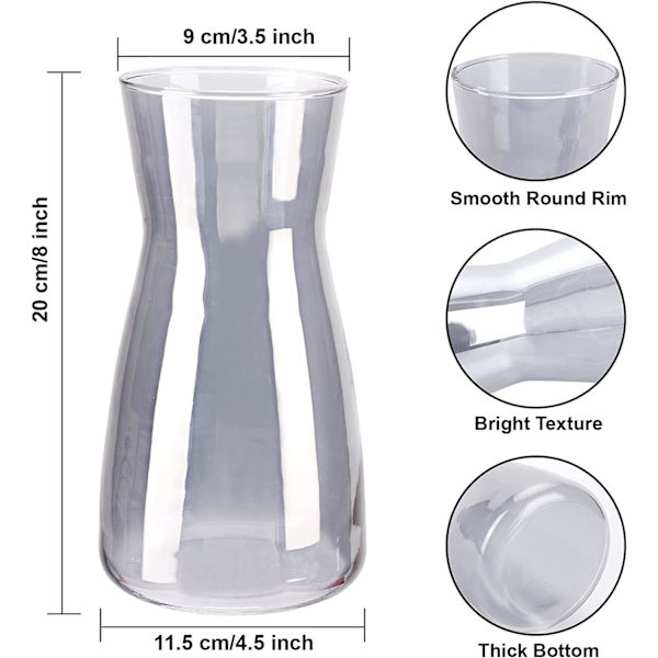 Kvalitetsglas Vas - Rustik Heminredning för Modernt Bondgårdshus, Ideal Hylla, Bord & Entré Dekor, Patenterad Design, Vit