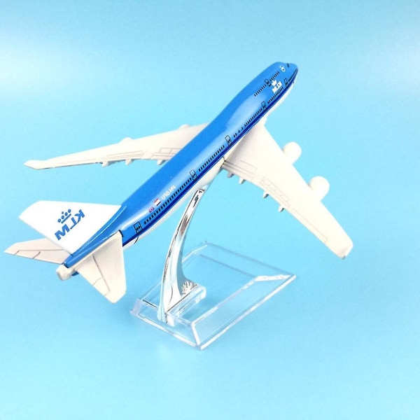 Farfi 1/400 16cm Diecast Air Klm Plane 747 Flygplan Flygplansmodell Present Skrivbordsdekor