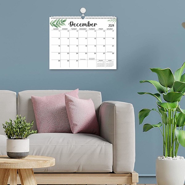 Väggkalender 2024-2025, juli 2024- december 2025, 18 månaders kalender, 14,8\" x 11,5\" stor väggkalender 2024 för hem eller kontor