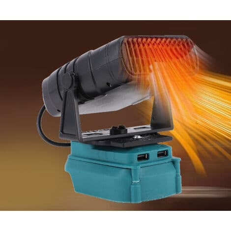200W elektrisk romvarmer – 2 temperaturinnstillinger 55-85℃ – Stillegående drift – 2 USB-porter for lading – BL1850