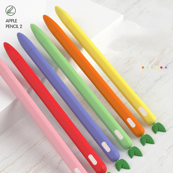 Veskehylse Cute Fruit Design Silikon mykt beskyttelsesdeksel kompatibel med Apple Pencil 2nd Gen Small strawberry