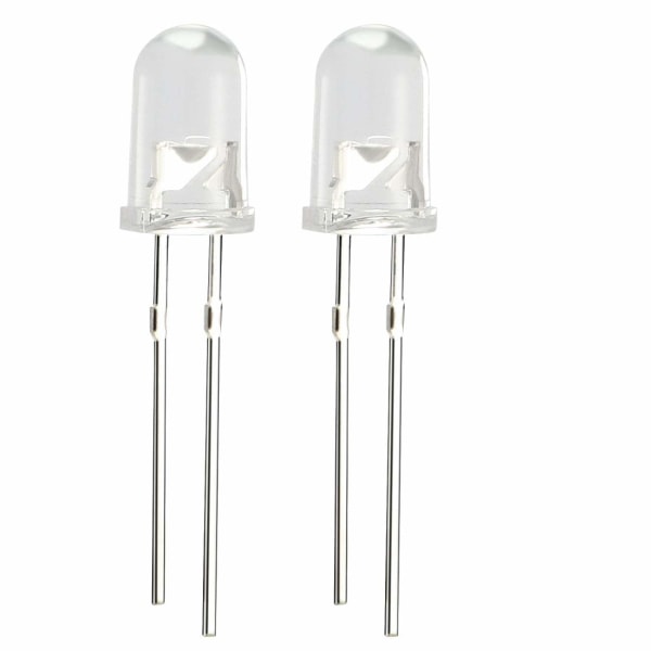 200 st 5 mm vita LED-diodlampor Klara runda Transparenta 3-3,4V 20mA Superstarka belysningslampor Lampor för elektroniska komponenter Ljusemitterande dioder