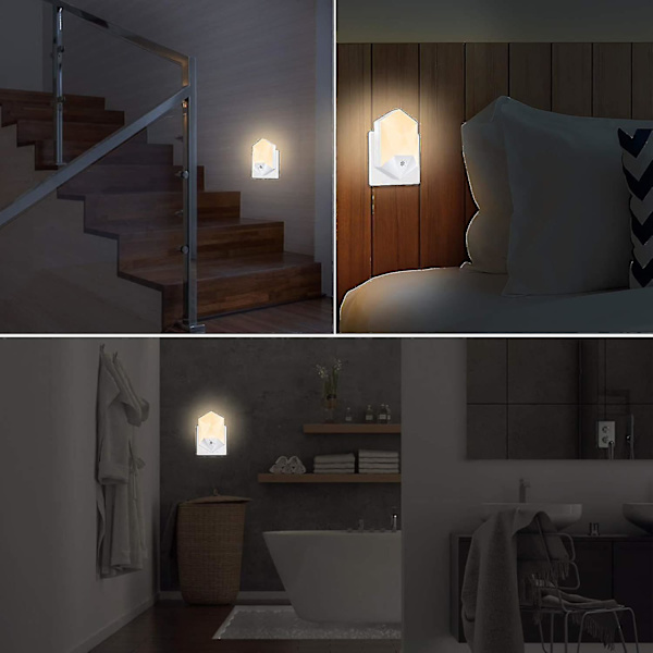 Natlampe Stikkontakt Natlampe Baby Med Skumringsensor Automatisk Til/Fra Energibesparende Til Børneværelser Stue Trappegang Gang Bad