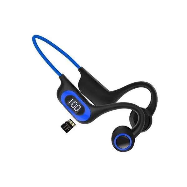 2024 Bone Conduction-øretelefoner Trådløse Bluetooth-vanntette sportshodetelefoner Støyreduksjonshodesett Blue