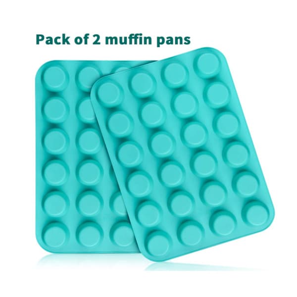 Silikon Muffinsform Cupcake Sett - Mini 24 Kopper Muffinsform, Ikke-Klebbende