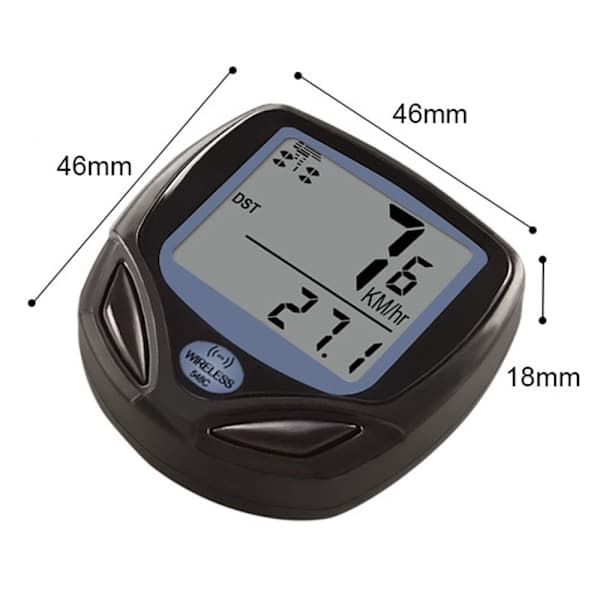 Sykkelcomputer og speedometer, trådløs, vanntett