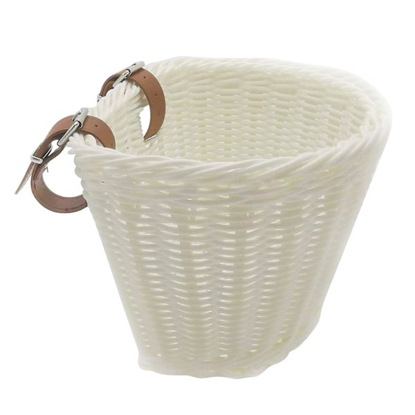 Retro-pyöräkori, punottu pajukori, etukori ohjaustankoon White