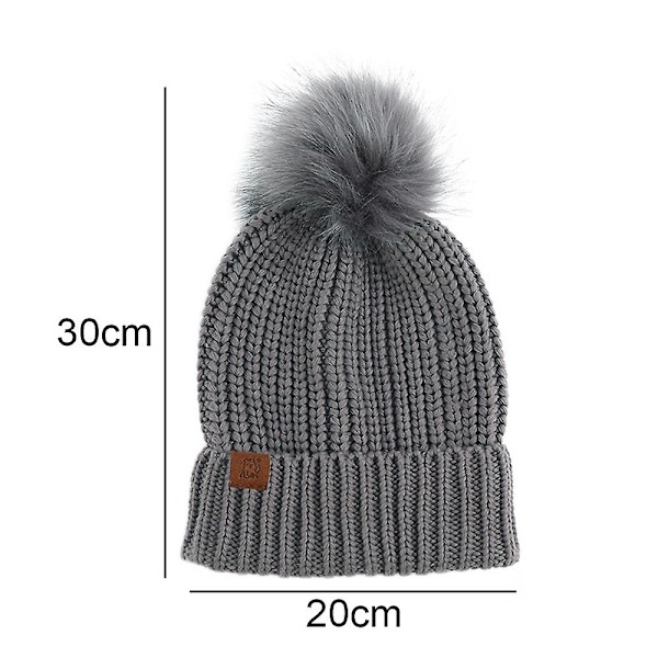 Mössa för kvinnor män vintermössa damer Cuffed Beanies mössa varm mössor svart grey
