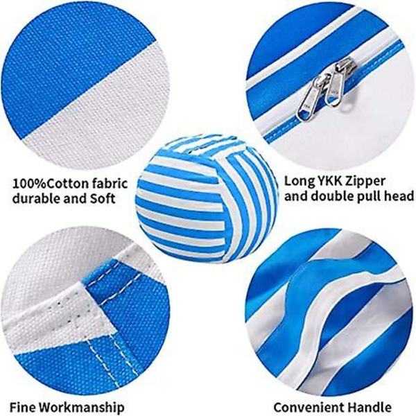 Oppbevaringssekk for kosedyr - Sittepufftrekk for barn 18 inches Blue lines