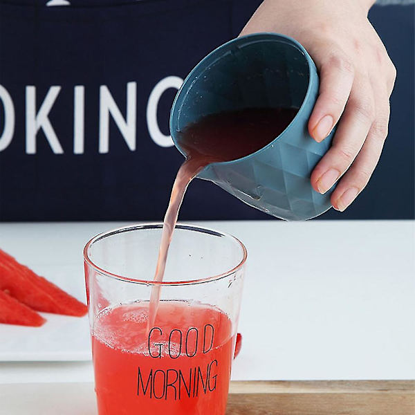 Blå manuell sitruspresse, mini gjenbrukbar bærbar blender for sitron og appelsinfrukt