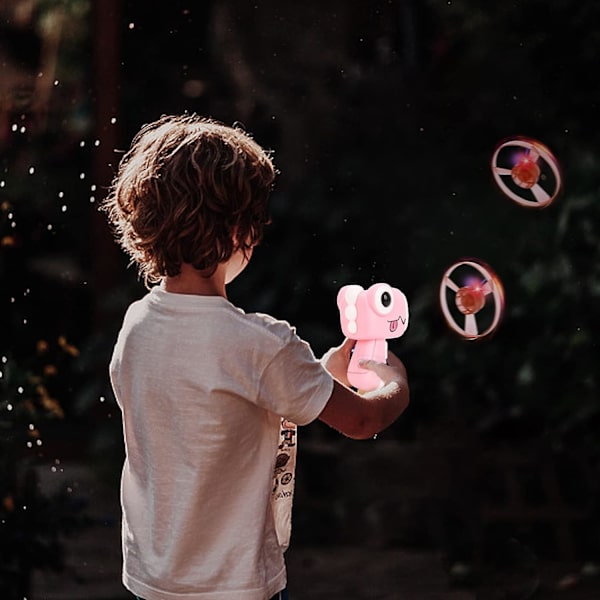 Bambus Dragonflies Flygande Diskleksak One-Touch Flygande Diskleksak Launcher Leksak Ljus Gyro Leksak Luminous Flygande Fat Flygande Diskleksak (Rosa)