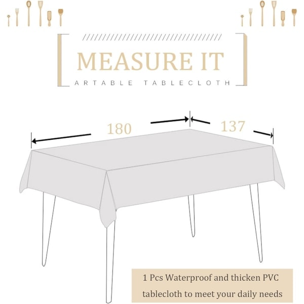 137*180cm Kaffeplåt PVC-duk Rutig Torkbar Duk Rektangulär Plastduk Fläckbeständig Vattentät