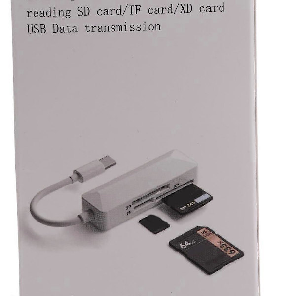 Mini Minneskortläsare 3 i 1 Kortläsare USB C Kortläsare TFSD XD 3 i 1 Kortläsare för Laptop Telefon Tablet