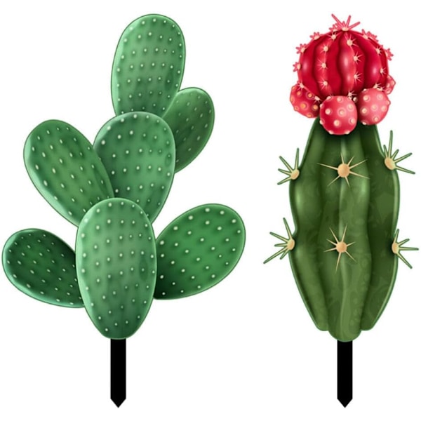 Decorative Garden Emblem, Cactus Lawn Sign Stake - Outdoor Cactus Statue Sculpture Decorations