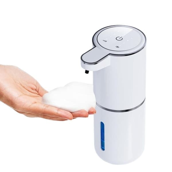 Automatisk sæbedispenser 380 ml – IPX5 sæbedispenser til flydende skumsæbe Berøringsfri sæbedispenser Hvid