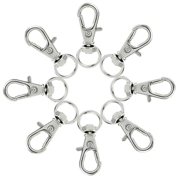 50 stk Swivel Clasps Lanyard Snap Hook, metall Swivel Lanyard Snap Hook Hummerklo Clasp Sølv