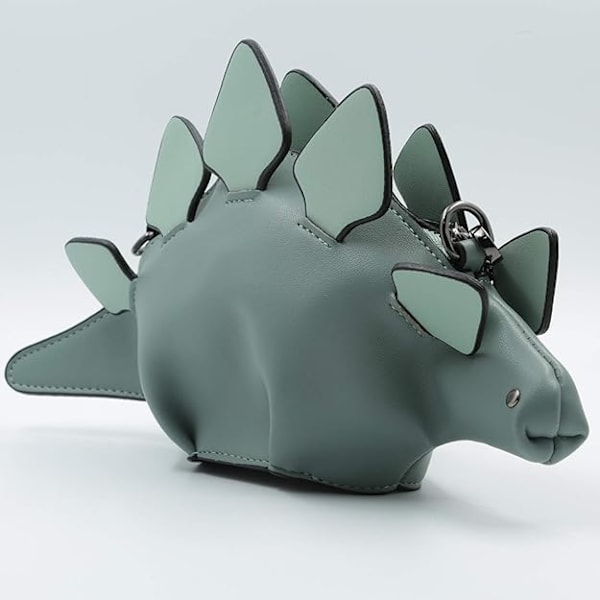Dinosaurie axelväska, PU Stegosaurus CrossBody väska för flickor kvinnor A-blue