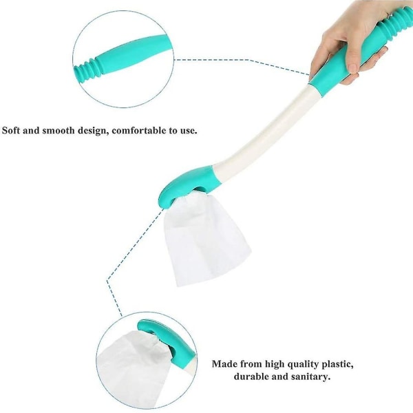 Toalett Self Wipe Aid Long Reach Wipe Tissue Grips Helper Paper Holder