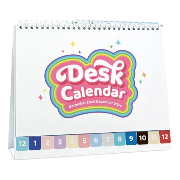 Pöytäkalenteri 2024-2024, syyskuusta 2024 joulukuuhun 2024, 9,8" X 8,6" seisova pöytäkalenteri, tehtävälista ja muistiinpanoja keittiön toimistokouluun