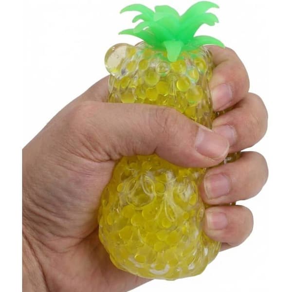 Pärlfyllning - Ananas - 11 cm - Fylld med pärlor - Stressavlastande leksak