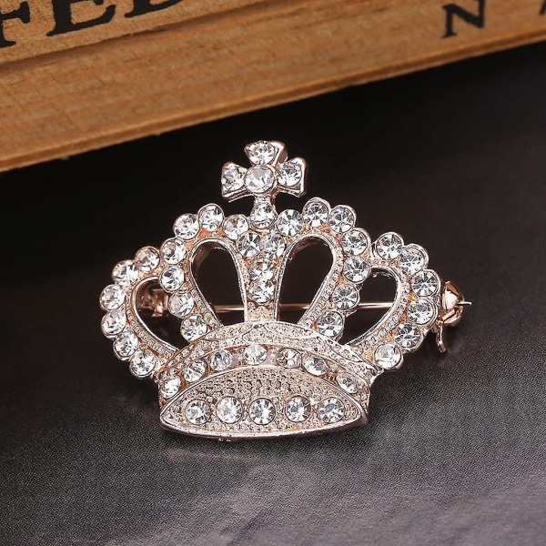 Mote Rhinestone Style Brosje Pin Crown Design Brystnål Vintage bryllupsgave