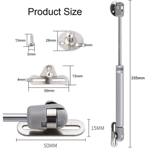 pcs Gasfjäder 100n Hydrauliska gångjärn Gasfjäder Gasfjäder Hydraulisk Möbel Luftfjäder Kökshydraulisk För Lyftskåpsdörr Köksmöbler