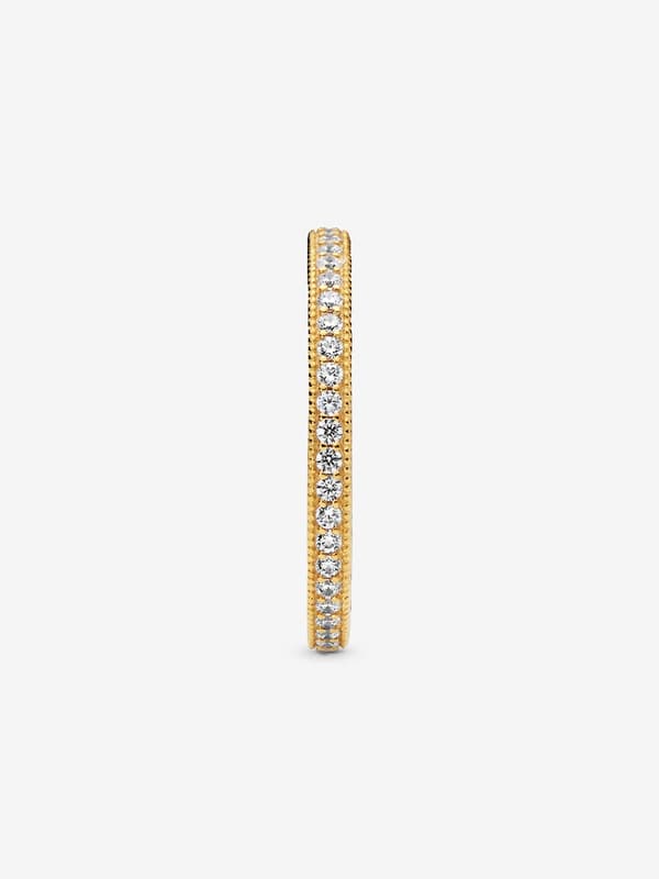 Pandora - Sparkle & Hearts Ring - 14k gullbelegg Circumference: 52mm