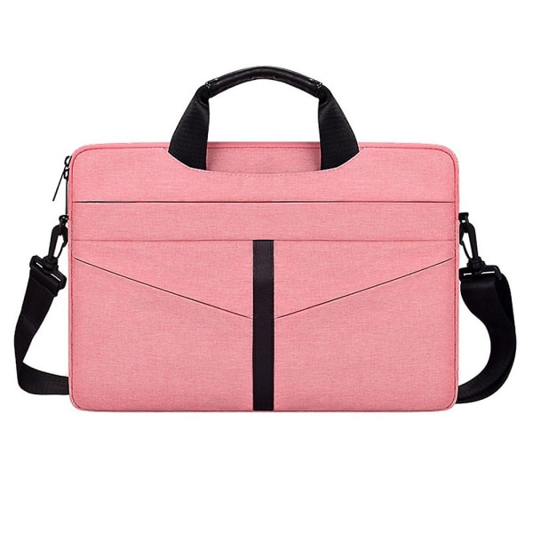 Laptop skuldertaske, Laptop etui med tilbehør organizer, bærbar tablet taske vandtæt pink-14.1-15.4 tommer