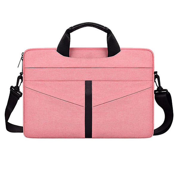 Laptopväska, bärbar datorfodral med tillbehörsorganisatör, bärbar portfölj i vattentät rosa - 14,1-15,4 tum