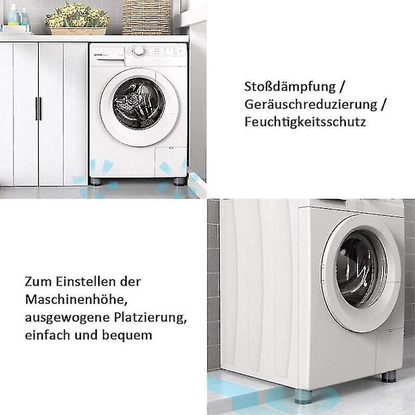 4 stk. Anti-vibrationsunderlag Universal Vaskemaskine Anti-vibrationsunderlag Fødder Stabilisator Sokkel Til Vaskemaskine Køleskab (hy)