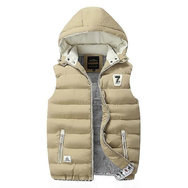 Varmfodrad Väst för Män khaki 3xl