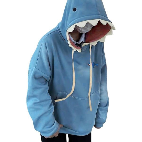 Sød Haj Hættetrøje til Kvinder Blå 3XL Blue 3XL