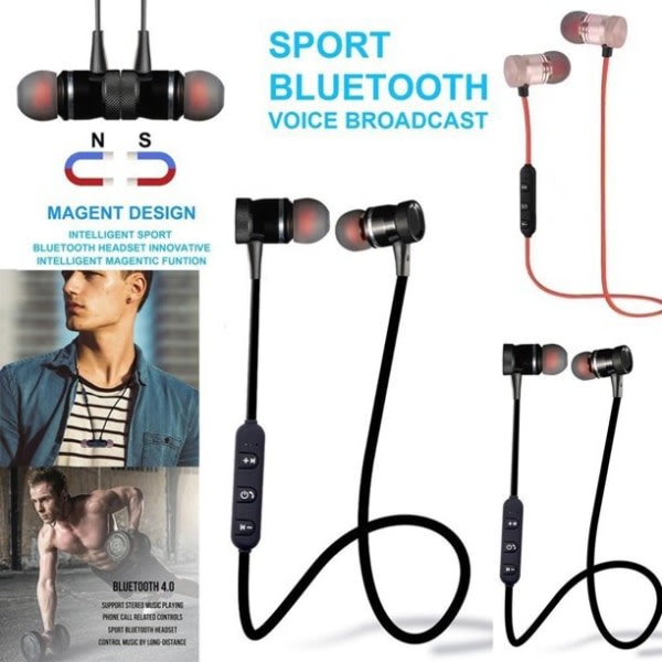 Unisex hörlurar Öronsnäcka Handsfree Bluetooth Gym trådlöst headset ed