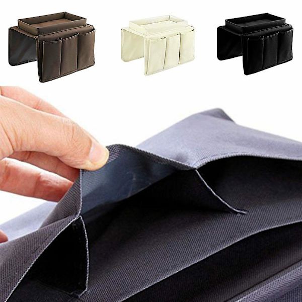 Multi-Pocket Sofa Armrest Hengepose Oppbevaringspose Telefon Fjernkontroll Organizer