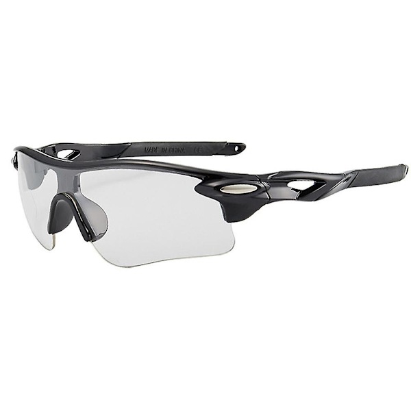 Polariserte sportsolbriller for menn og kvinner, sykling, løping, kjøring, fiskebriller black frame white flat