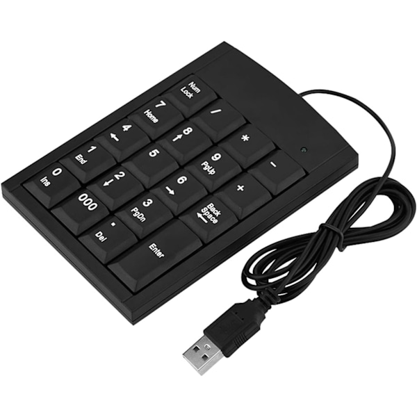 USB numeriskt tangentbord, bärbar mini nummerplatta nummerplatta numeriskt tangentbord för bärbar dator, PC-dator