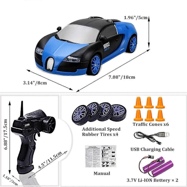 2024 Ny Rc Driftbil Fjärrstyrd Bil Sport Racing Höghastighets Driftbilar Blue