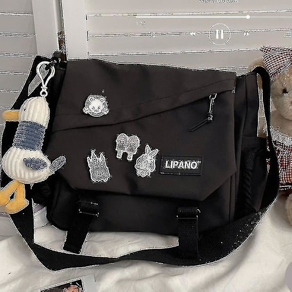 Retro Messenger Bag Herr Stor Kapacitet Lätt Axelväska Justerbar Axelrem
